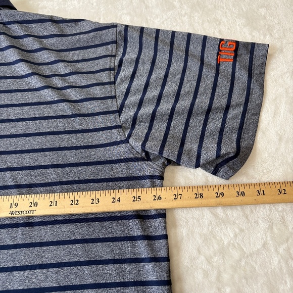 University Of Auburn Polo Shirt Mens Size 2XL Blue Striped Golf Knights Apparel - Picture 7 of 7